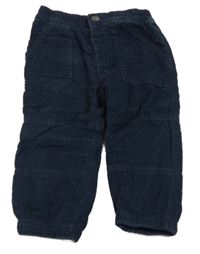 Tmavomodré podšité manšestráky Topomini