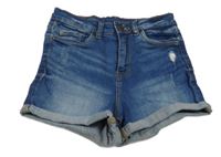 Modré rifľové kraťasy Page one young