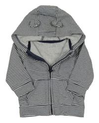 Modro-biela pruhovaná prepínaci mikina s kapucňou George