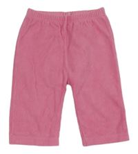 Ružové rebrované teplákové nohavice