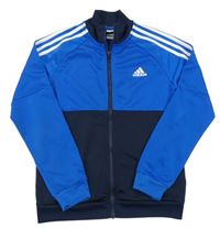 Modro-černo-bílá propínací funkční mikina Adidas
