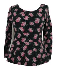 Dámska čierna kvetovaná tunika s volnými zády