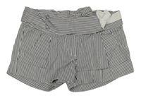 Modro-biele plátenné pruhované kraťasy s mašlou Benetton