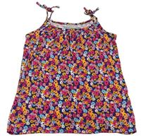 Tmavomodro-ružovo-oranžový kvetovaný top Matalan