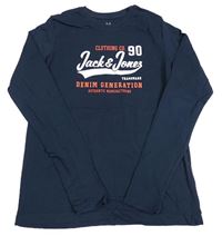 Tmavomodré triko s nápisem Jack & Jones