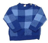 Modrý kockovaný sveter H&M
