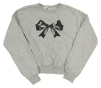 Sivá crop mikina s mašlou H&M