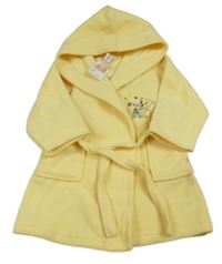 Nové- Žlutý fleecový župan s medvědem a kaucí 