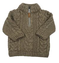 Hnědý vzorovaný vlněný svetr Next 