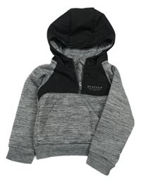 Čierno-sivo-žíhaná mikina s kapucňou McKenzie