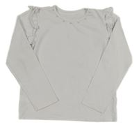 Biele tričko s volánikmi a perličkami