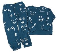 Petrolejová vzorovaná tepláková souprava Friboo