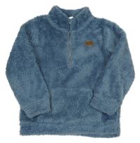 Modrošedá chlupatá mikina Topolino