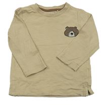 Béžové triko s medvědem Next