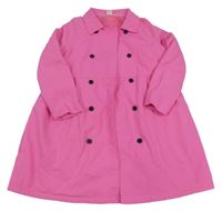 Růžový šusťákový lehce zateplený kabát Shein