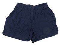 Tmavomodré plátěné kraťasy George