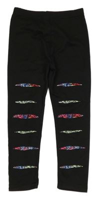 Čierne legíny s farebným potlačou