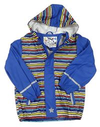 Modro-pruhovaná nepromokavá jarná bunda s kapucňou Lupilu
