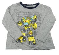 Sivé melírované tričko s Transformers