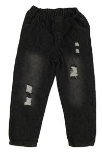 Nové - čierne cuff rifle s vyšúchaním Shein