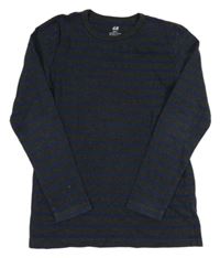 Sivo-tmavomodré pruhované tričko H&M