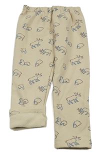 Béžové zateplené legíny s obrázky Uniqlo 