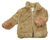 Béžovo-růžová kožešinová podšitá bunda Zara 