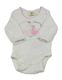 Bílé vzorované body s labutěmi Ergee 