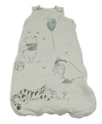 Šedý zateplený spací pytel s medvídkem Pú Disney + George 