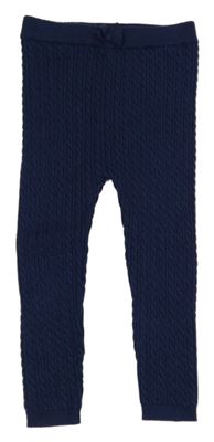 Tmavomodré vzorované pletené legíny Tu