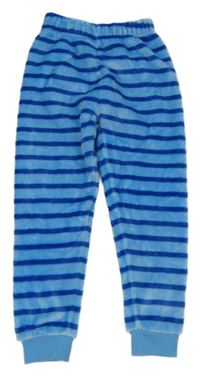 Modro-tmavomodré pruhované chlupaté kalhoty Alive