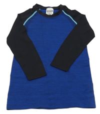 Kobaltově modro-čierne funkčné tričko Pocopiano