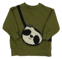 Khaki oversize mikina s pandou Next