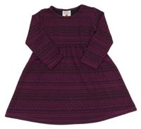 Fialovo-čierne vzorované šaty Topolino