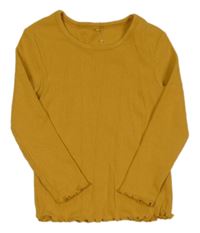 Hořčicové žebrované triko George 