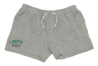 Sivé teplákové kraťasy s nápisom