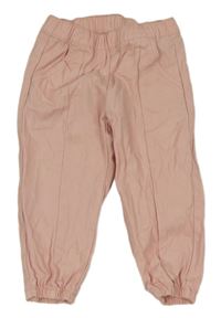 Svetloružové plátenné cuff nohavice Lily & Dan