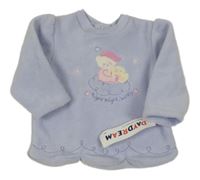 Nové - Svetlofialová fleecová mikina s medvedíkom