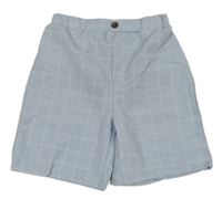 Světlemodro-biele kockované kraťasy Shein