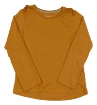 Medové triko s volánky Tu