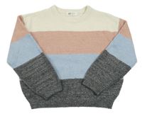 Farebný pruhovaný oversize sveter H&M