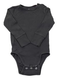 Tmavošedé žebrované body H&M