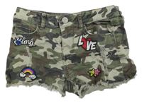 Army rifľové kraťasy s nášivkami OVS