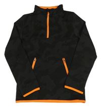 Sivo-čierna športová mikina s oranžovými lemy Ergeenomixx