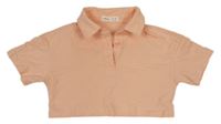 Meruňkové polo crop tričko SHEIN