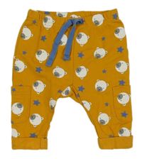 Hořčicové cargo turecké tepláky s medvídky a hvězdičkami Ergee