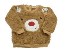 Hnedá chlpatá mikina so sobom lupilu