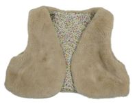 Světlebéžové kožešinové podšité bolérko