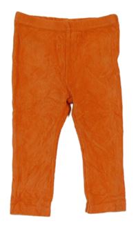 Oranžové žebrované sametové legíny Topomini