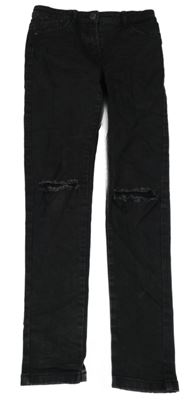 Černé slim rifle s děravými koleny Next